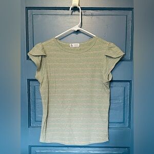 Carve Designs Green Striped Short Sleeve Tee